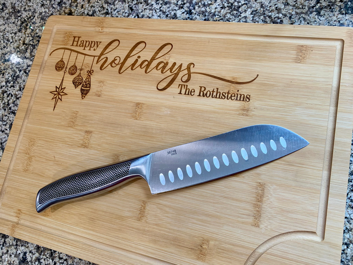 Happy Holidays Personalized Thanksgiving Christmas Cutting Board