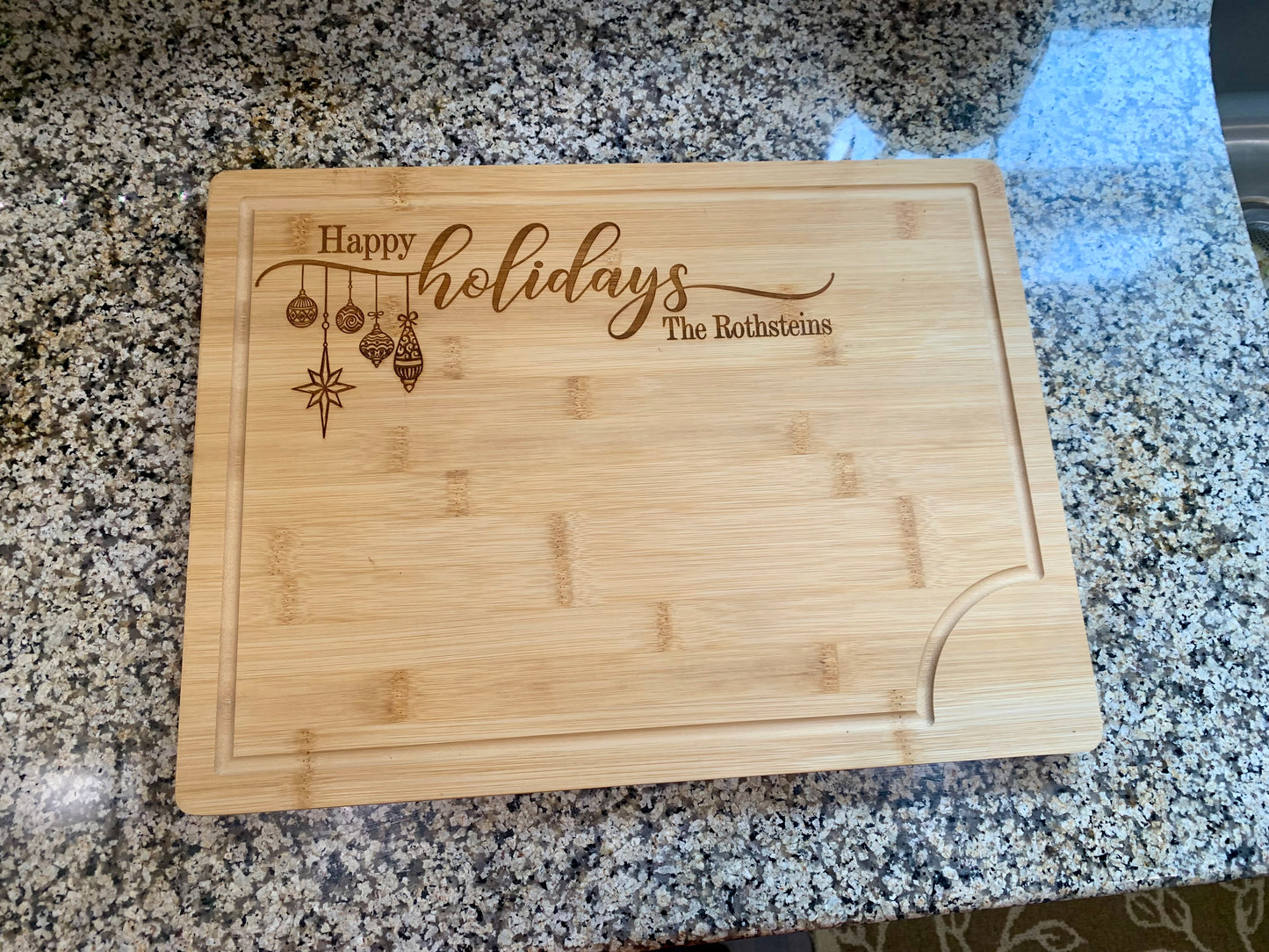 Happy Holidays Personalized Thanksgiving Christmas Cutting Board