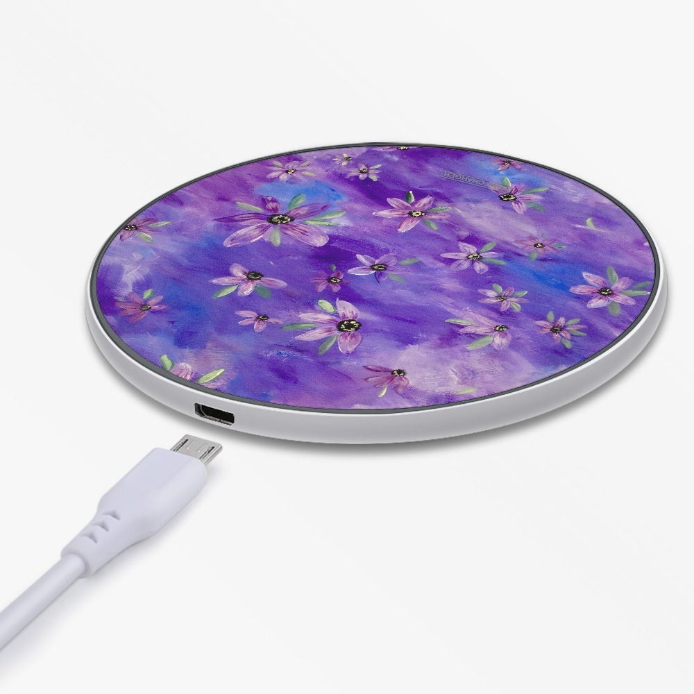 Purple Sunflower 10W Wireless Charger