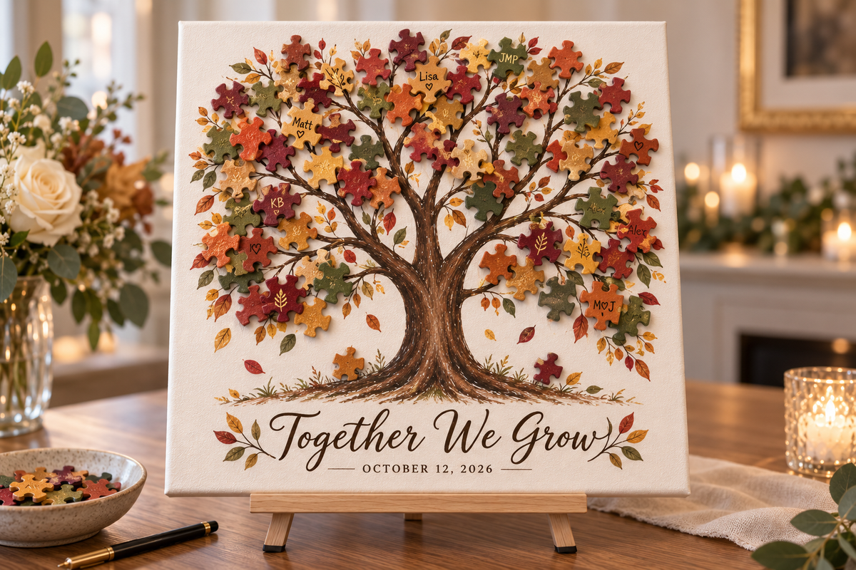 Custom Collaborative Wooden Puzzle-Piece Artwork Kit