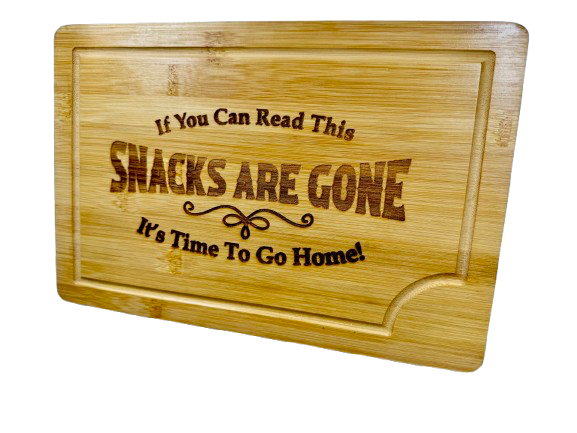 Funny Snack Cutting Board | Bamboo Serving Tray | Engraved Kitchen Gift | Hostess Gift | Housewarming Gift | Party Snack Board
