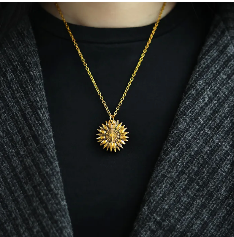 Sunflower Flower Floral Pendant Necklace Unique Party Jewelry Gifts