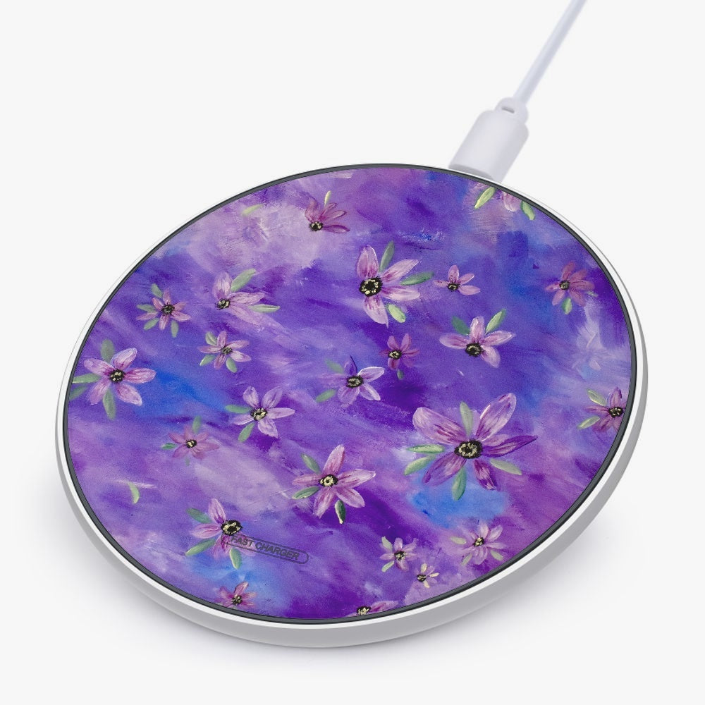 Purple Sunflower 10W Wireless Charger