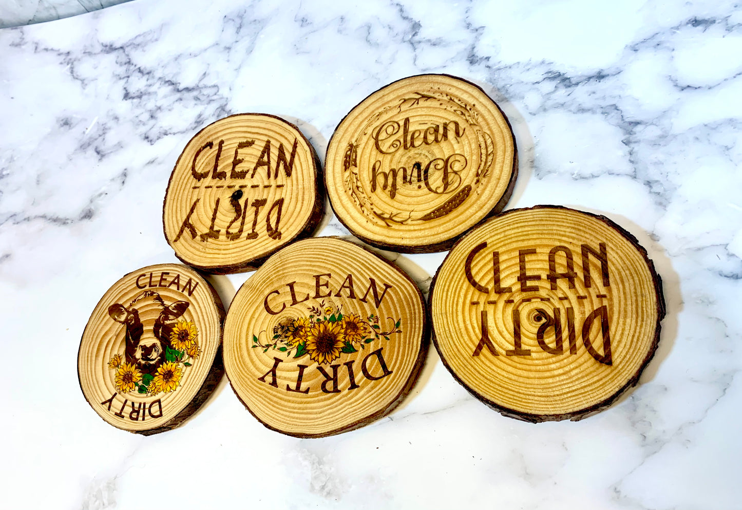 Dishwasher Live Edge Magnets Clean/Dirty - MixMatched Creations