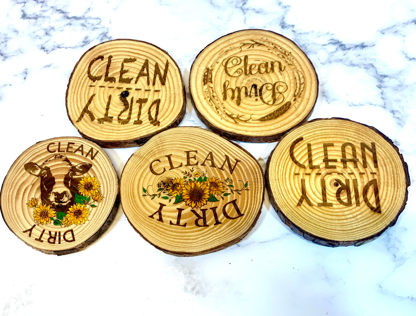 Dishwasher Live Edge Magnets Clean/Dirty - MixMatched Creations