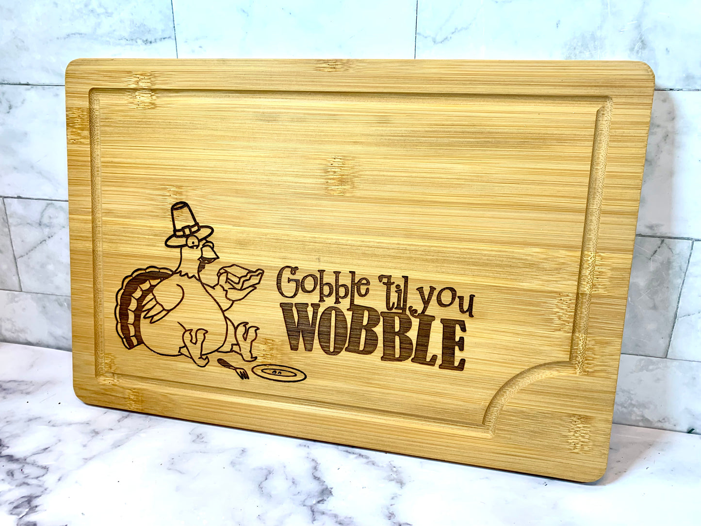 Gobble Till You Wobble Thanksgiving Cutting Board
