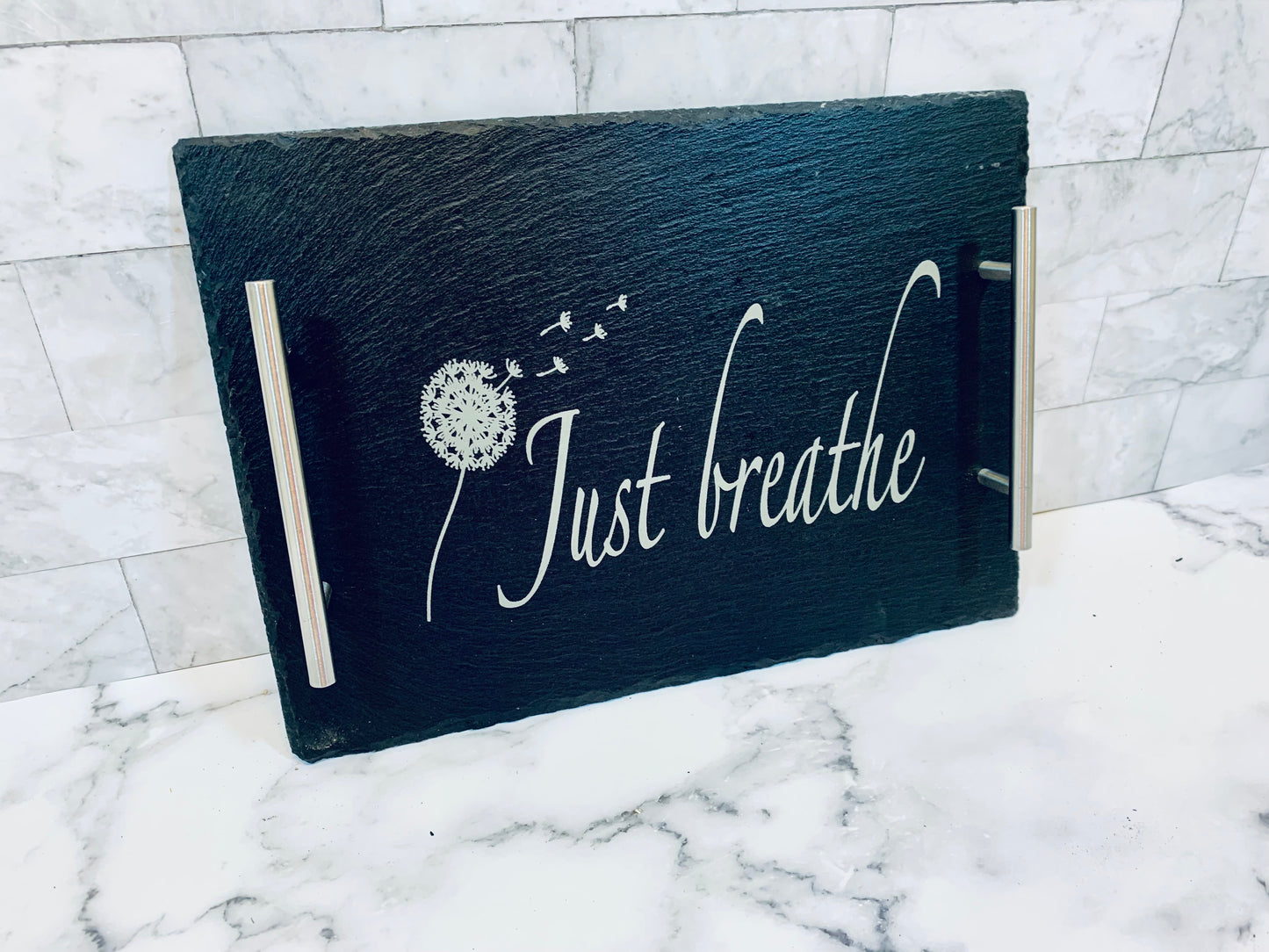 Just Breathe Slate Tray - MixMatched Creations