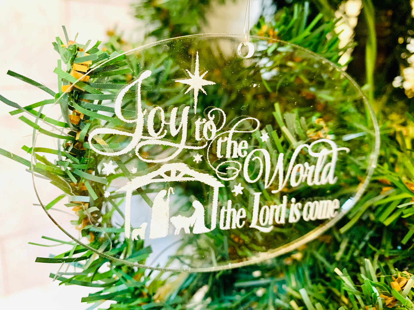 Joy To The World Acrylic Christmas Ornament - MixMatched Creations