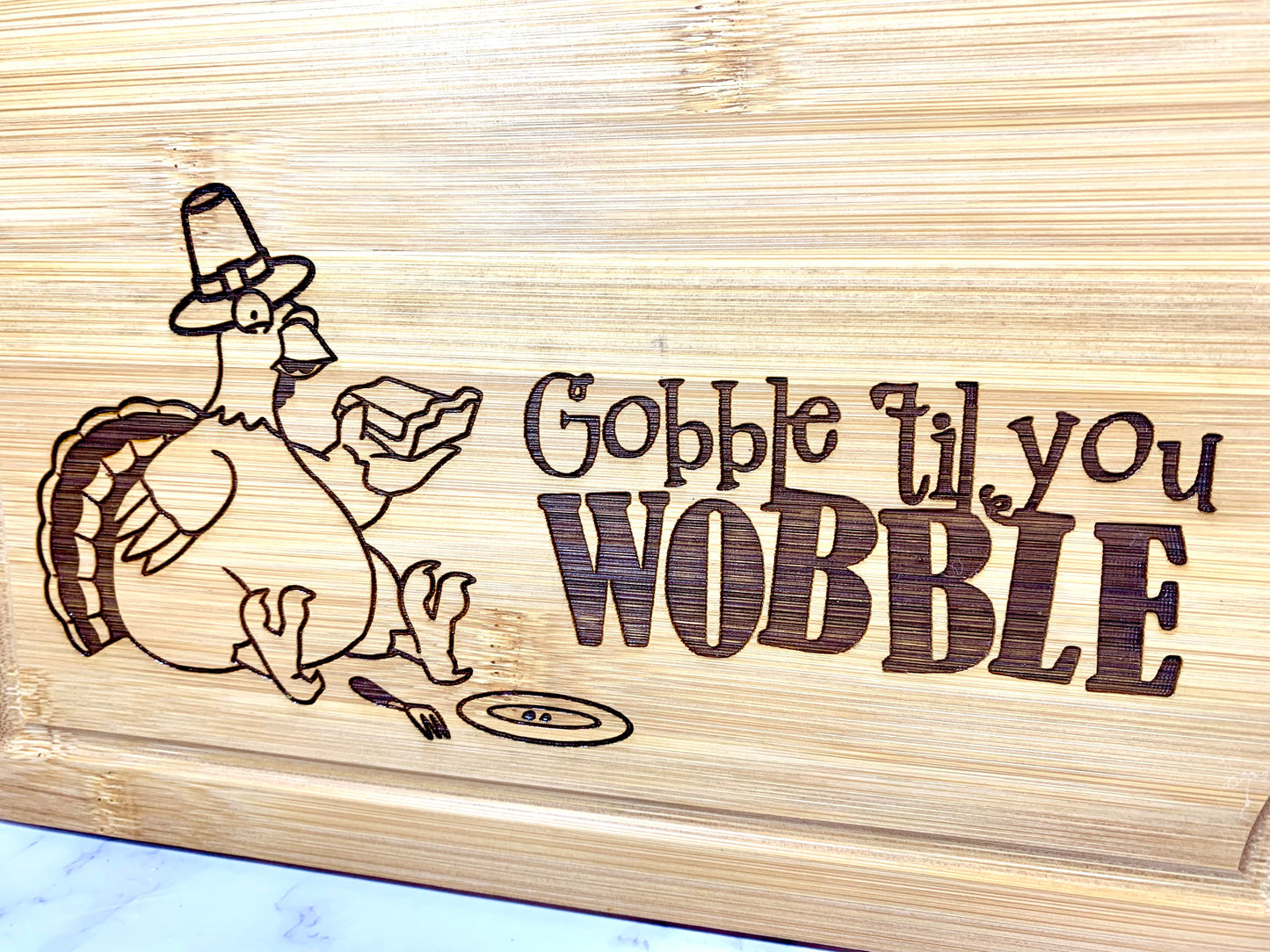 Gobble Till You Wobble Thanksgiving Cutting Board