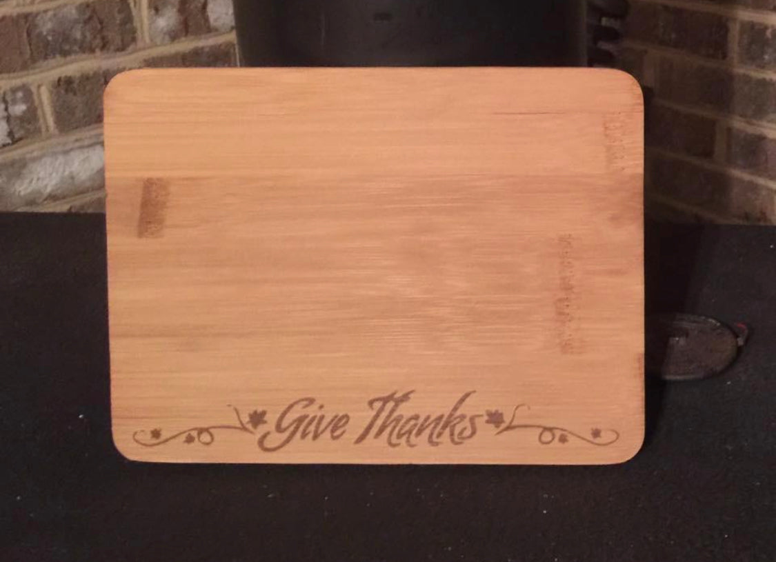 Give Thanks Thanksgiving Cutting Board - MixMatched Creations