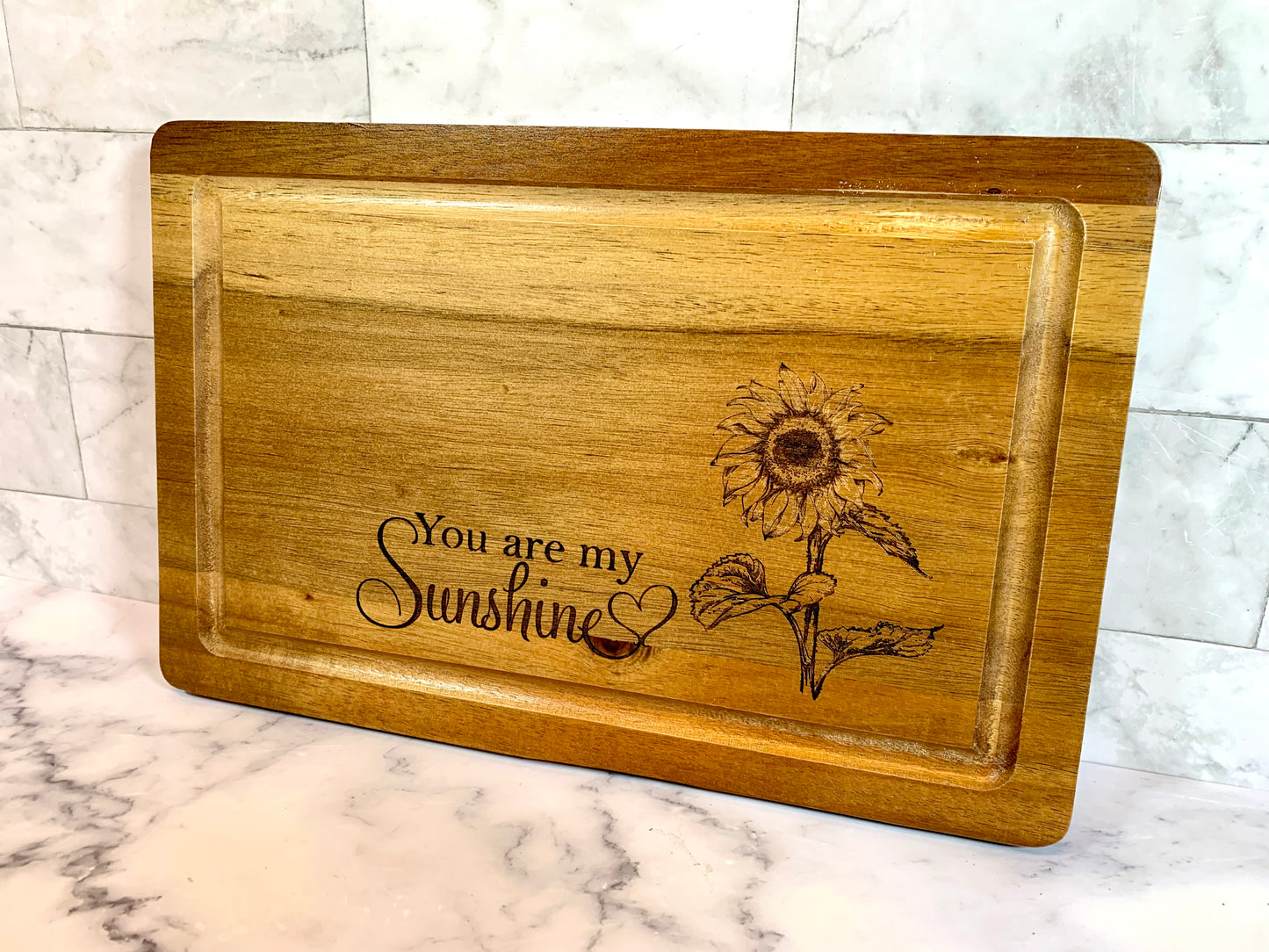 You Are My Sunshine Sunflower Cutting Board
