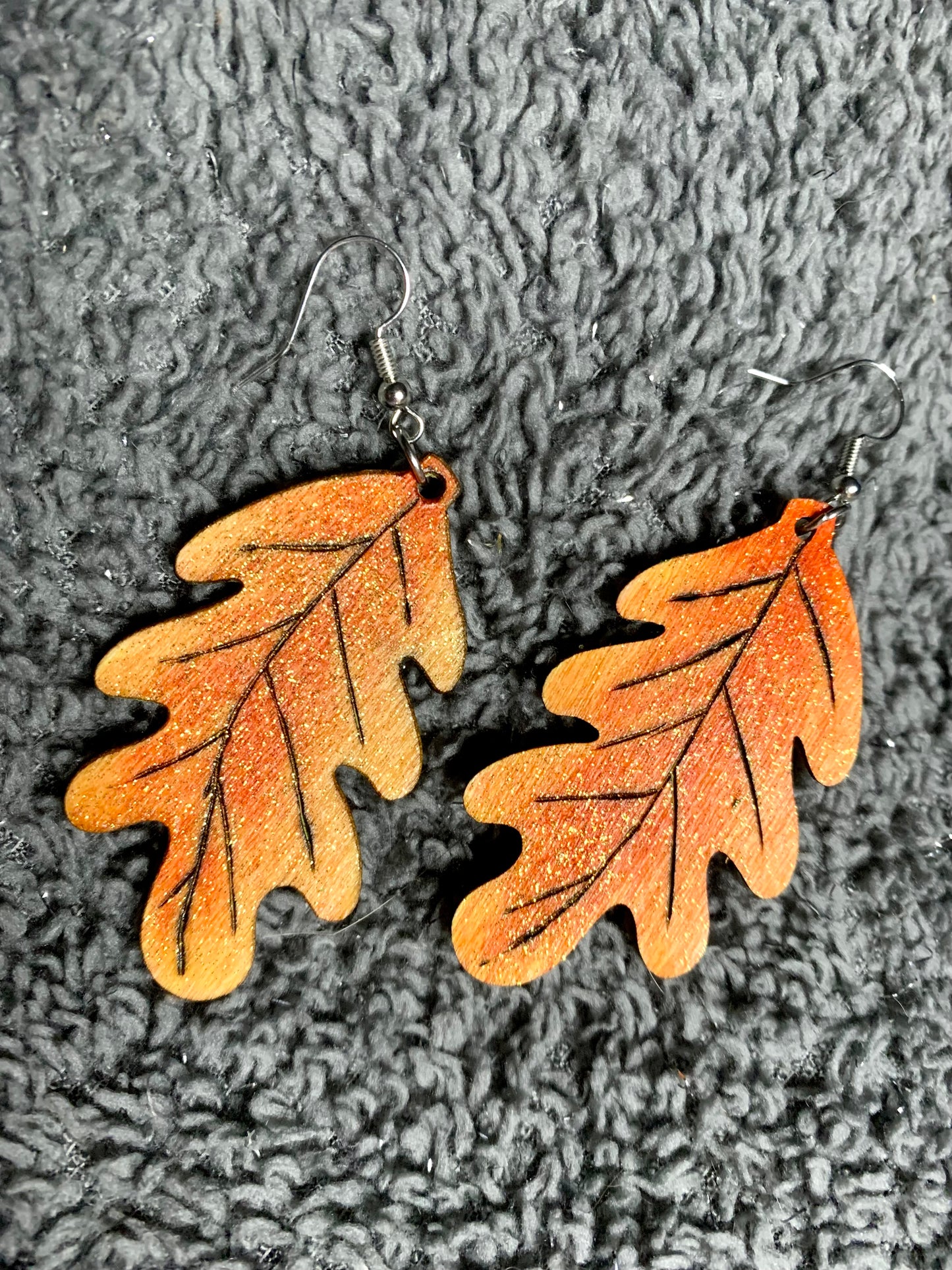 Wood Autumn Fall Leaf Earrings - MixMatched Creations