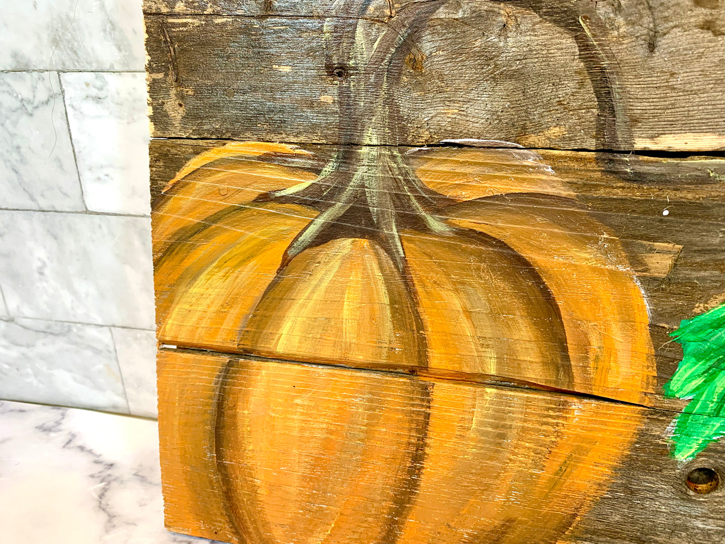 Pumpkin Fall Painted Wood Sign