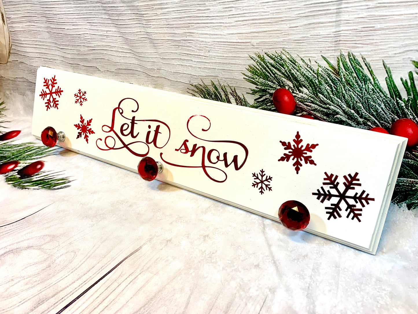 Let It Snow Christmas Stocking Hanger - MixMatched Creations