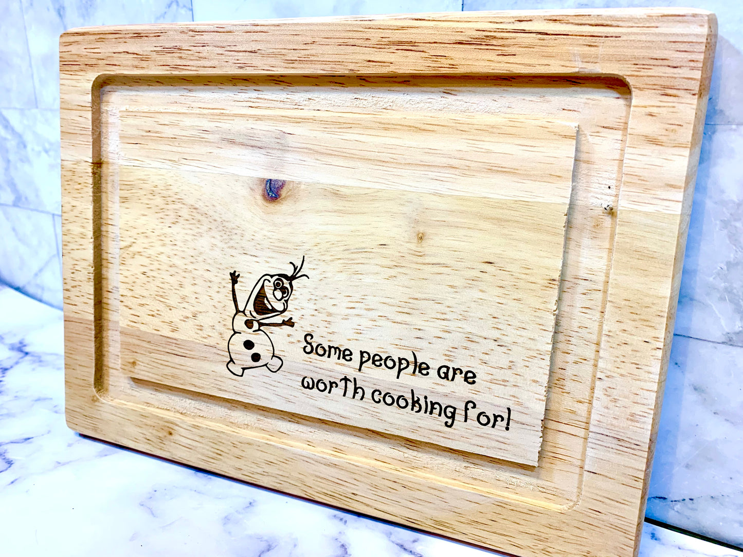 Some People Are Worth Cooking For Frozen Cutting Board/Olaf/Disney - MixMatched Creations