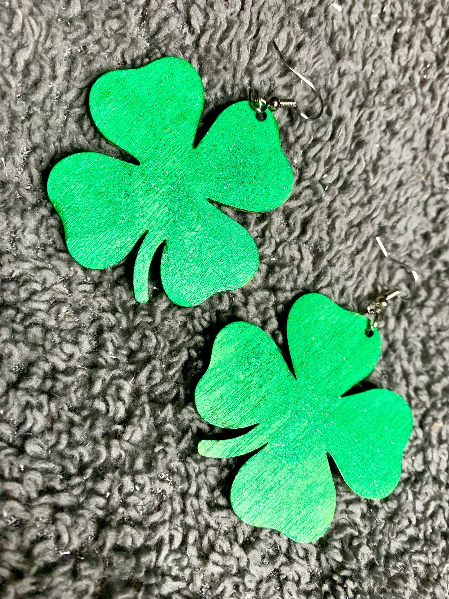 Wood Shamrock Earrings - MixMatched Creations