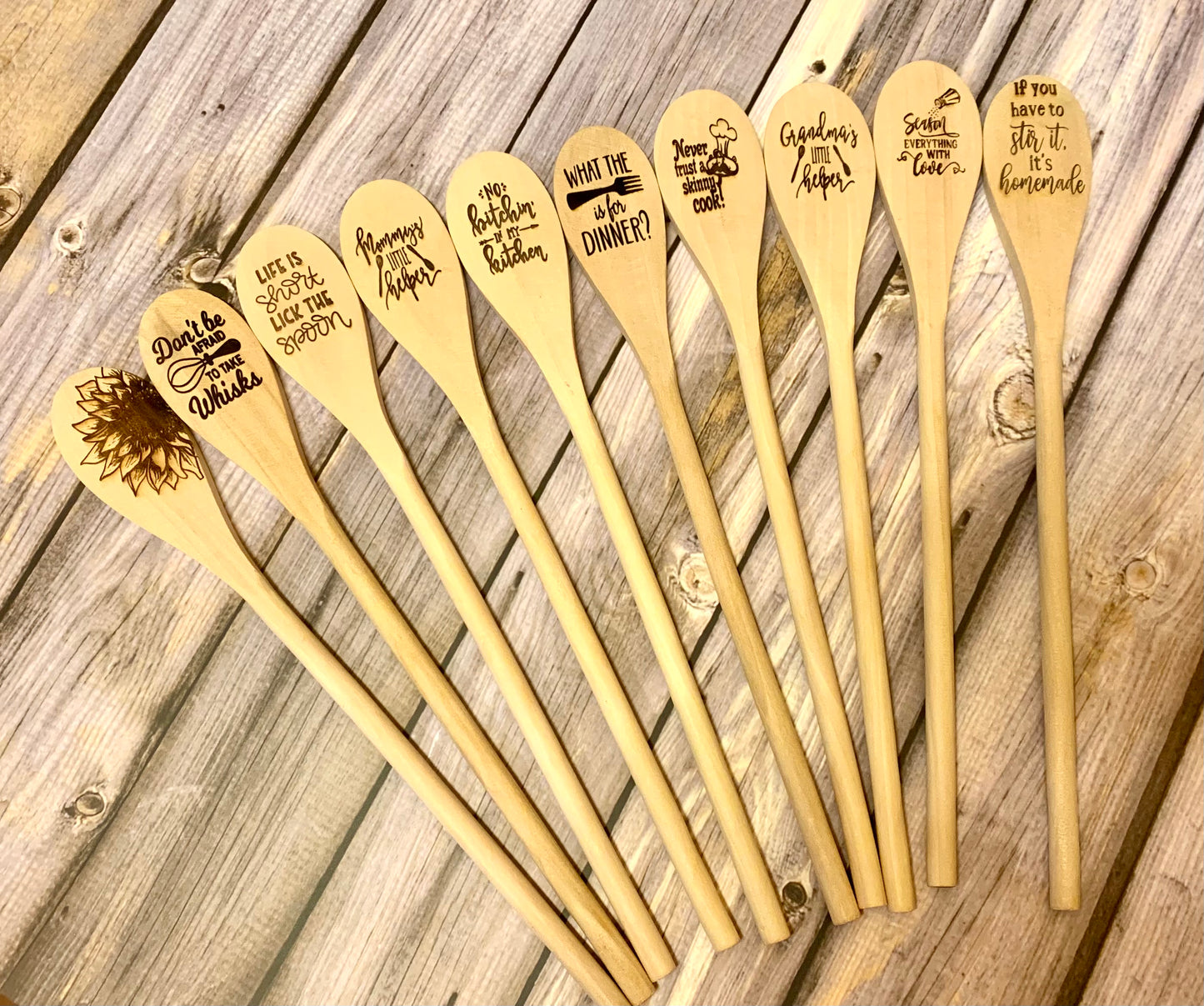 Wooden Engraved Spoons - MixMatched Creations