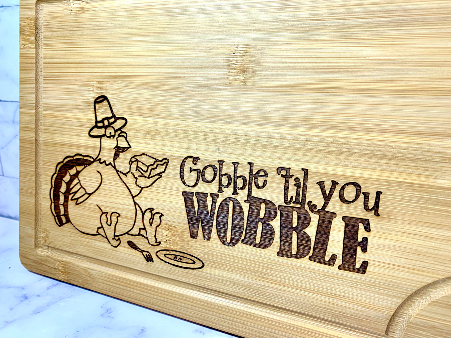 Gobble Till You Wobble Thanksgiving Cutting Board