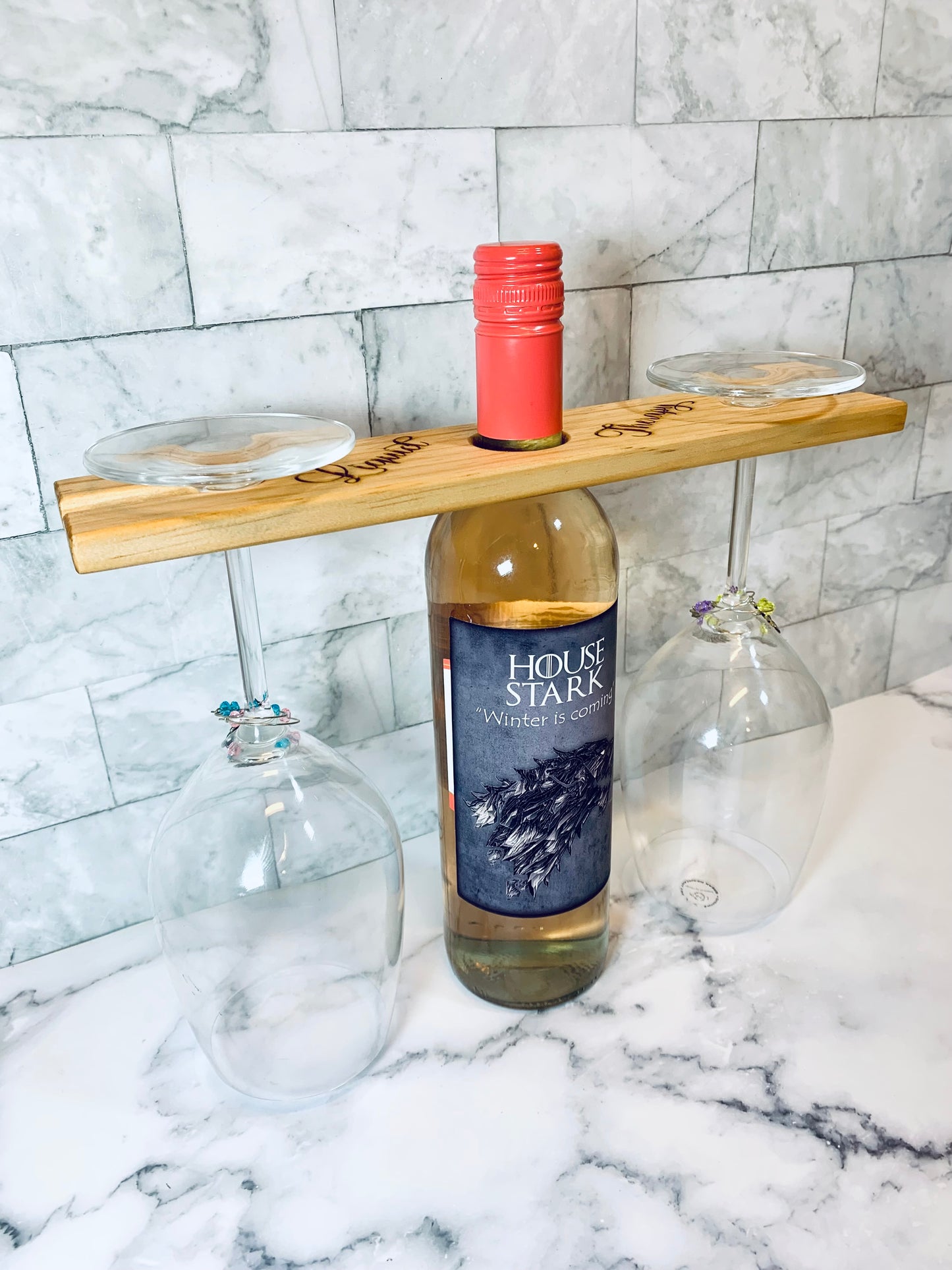 Liquid Therapy Wine Bottle/Glass Holder - MixMatched Creations