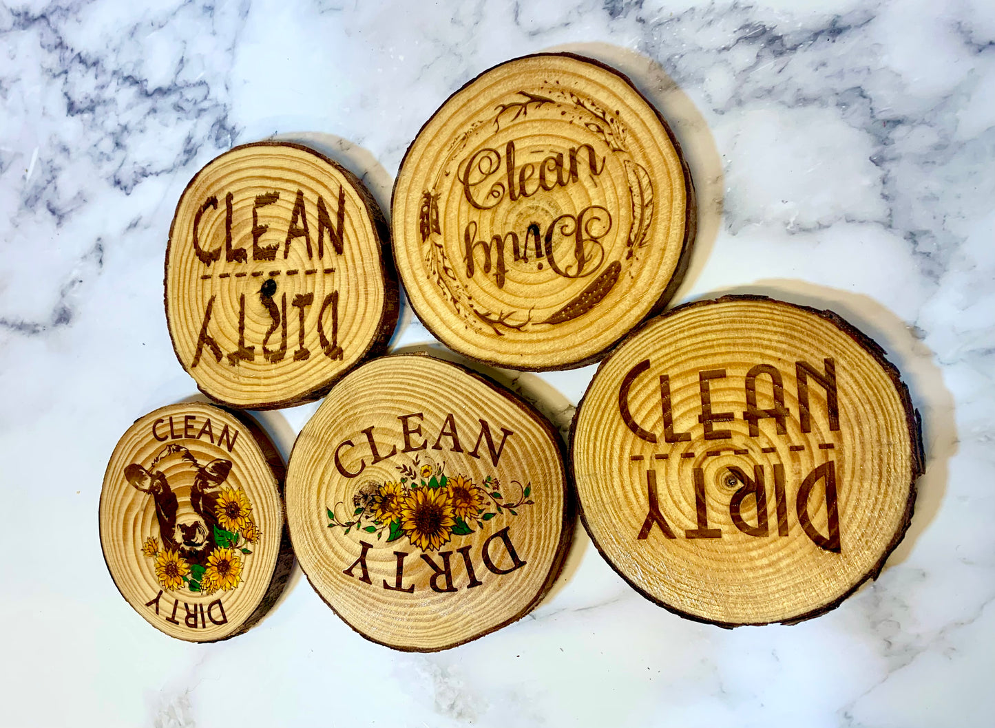 Dishwasher Live Edge Magnets Clean/Dirty - MixMatched Creations