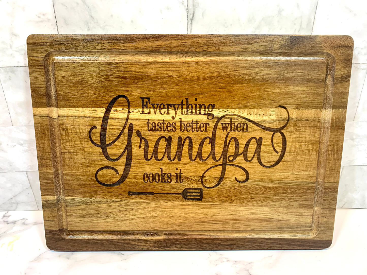 Everything Tastes Better When Grandpa Grills It Cutting Board