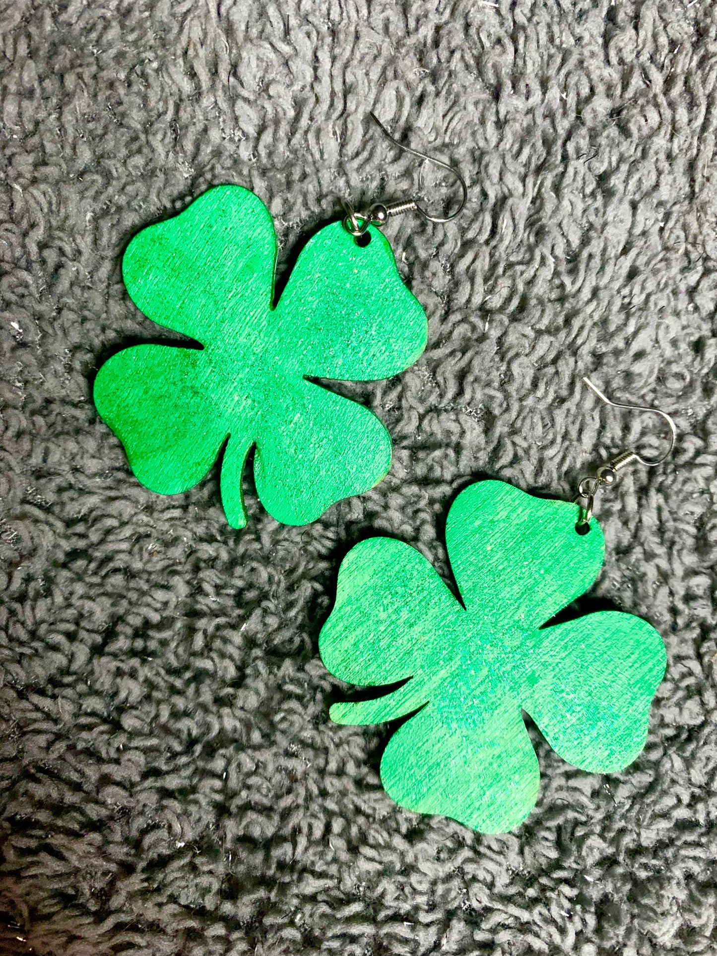 Wood Shamrock Earrings - MixMatched Creations