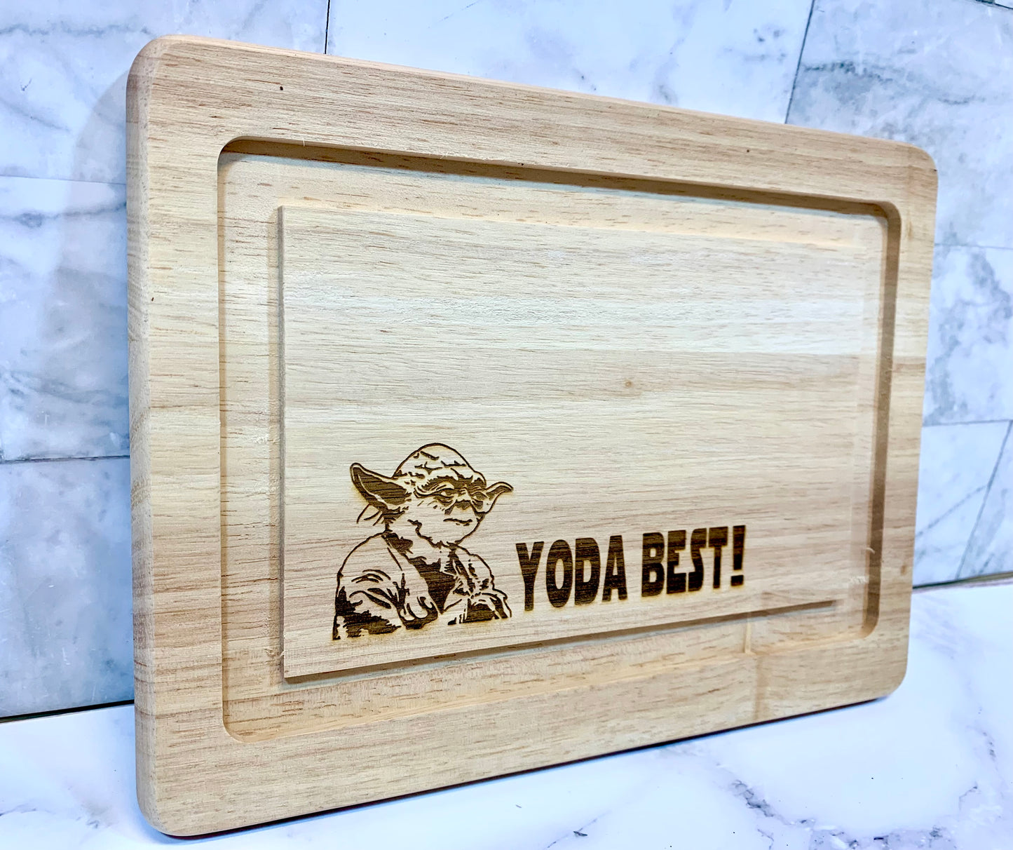 Yoda Best Star Wars Cutting Board And Spoon Bundle - MixMatched Creations