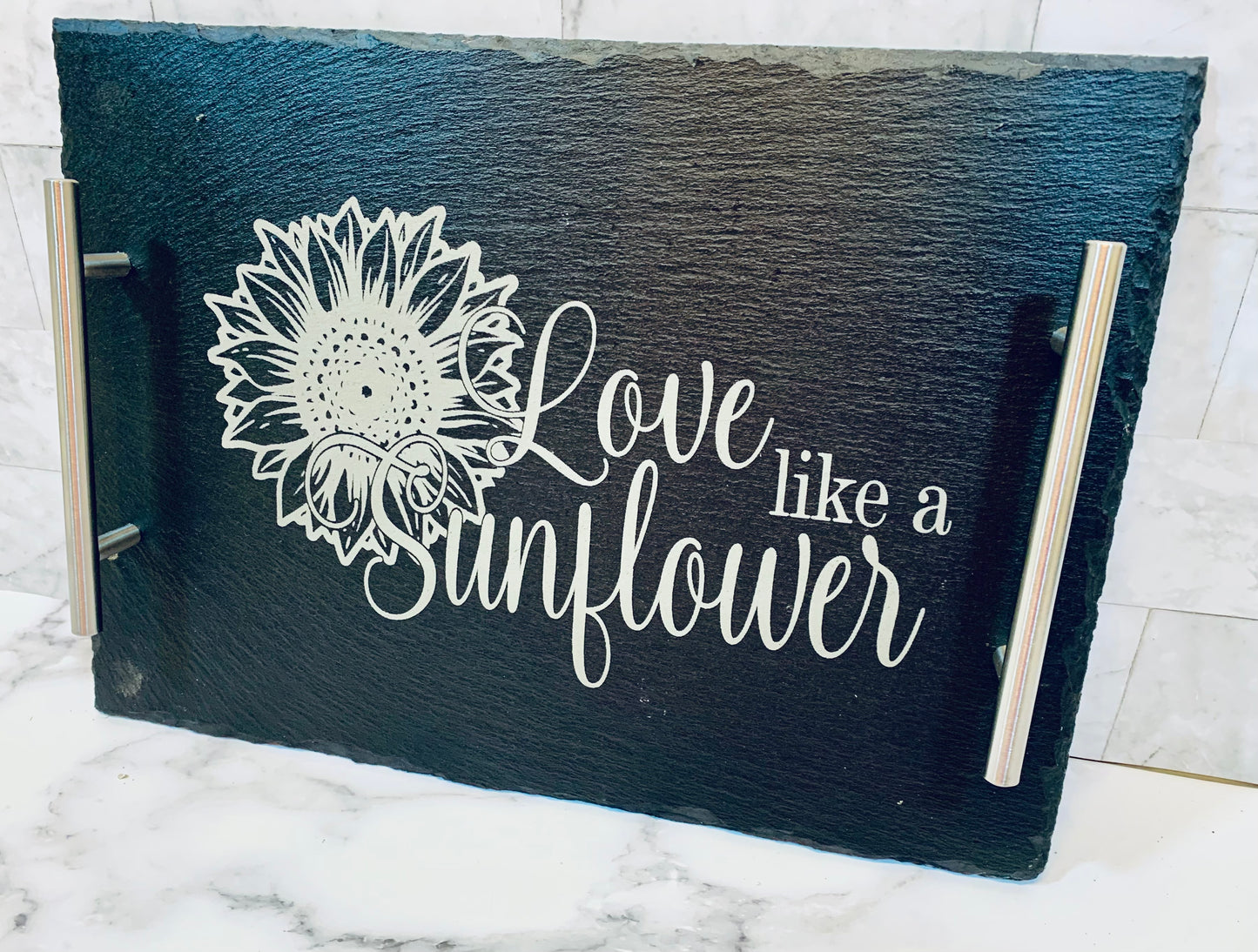 Love Like A Sunflower Slate Tray - MixMatched Creations