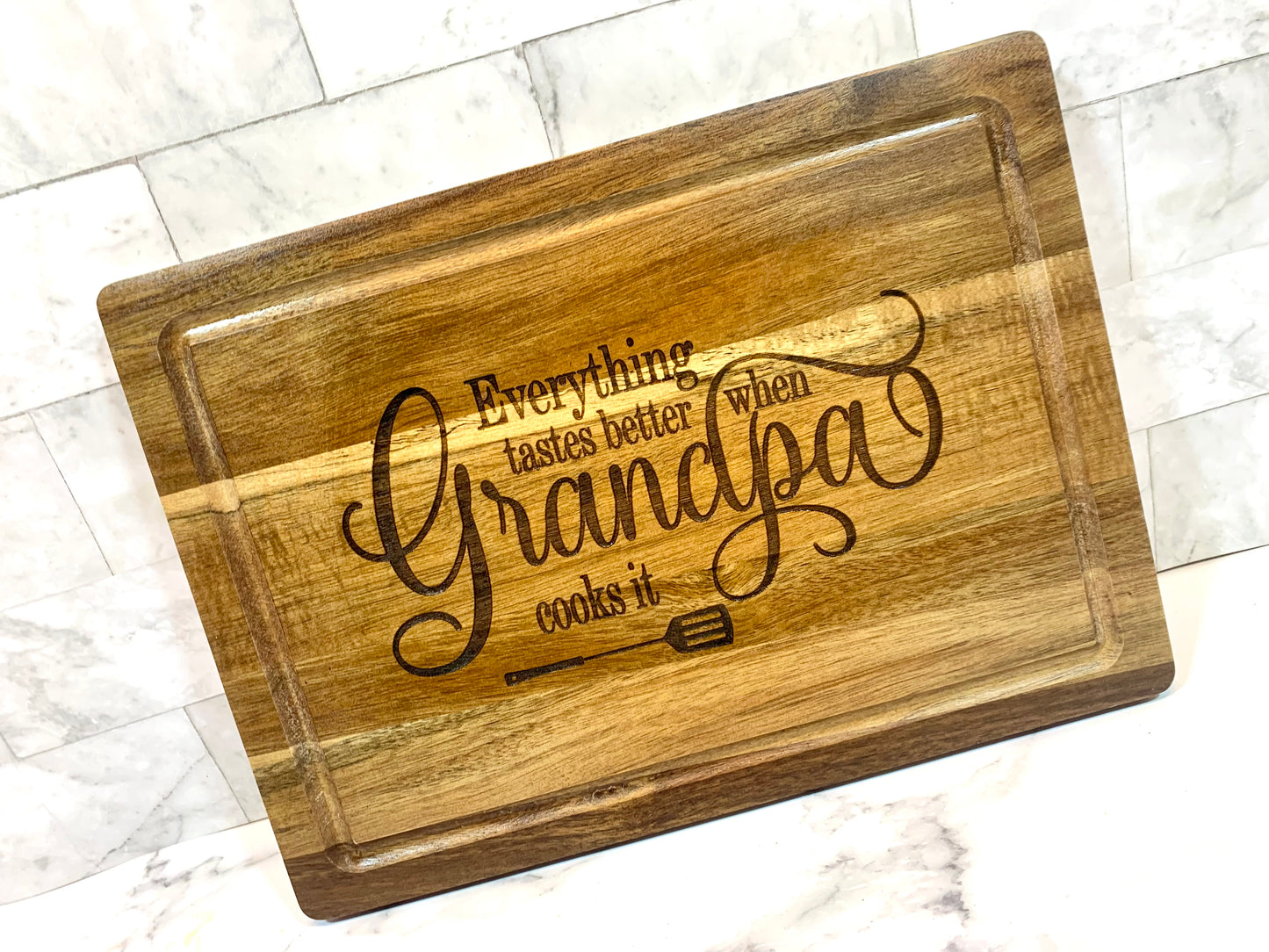 Everything Tastes Better When Grandpa Grills It Cutting Board