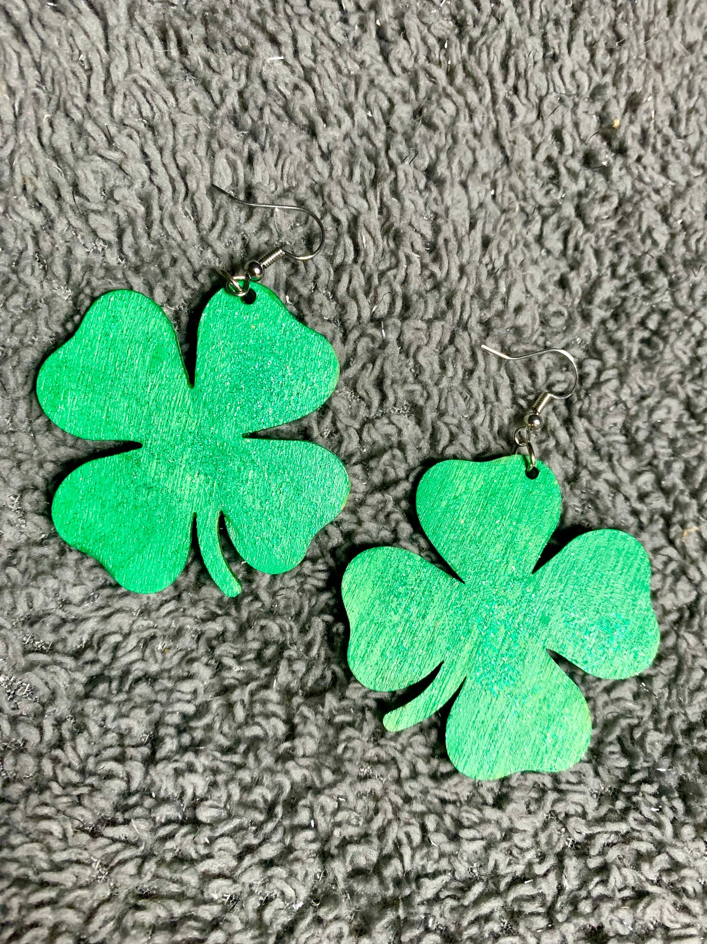 Wood Shamrock Earrings - MixMatched Creations