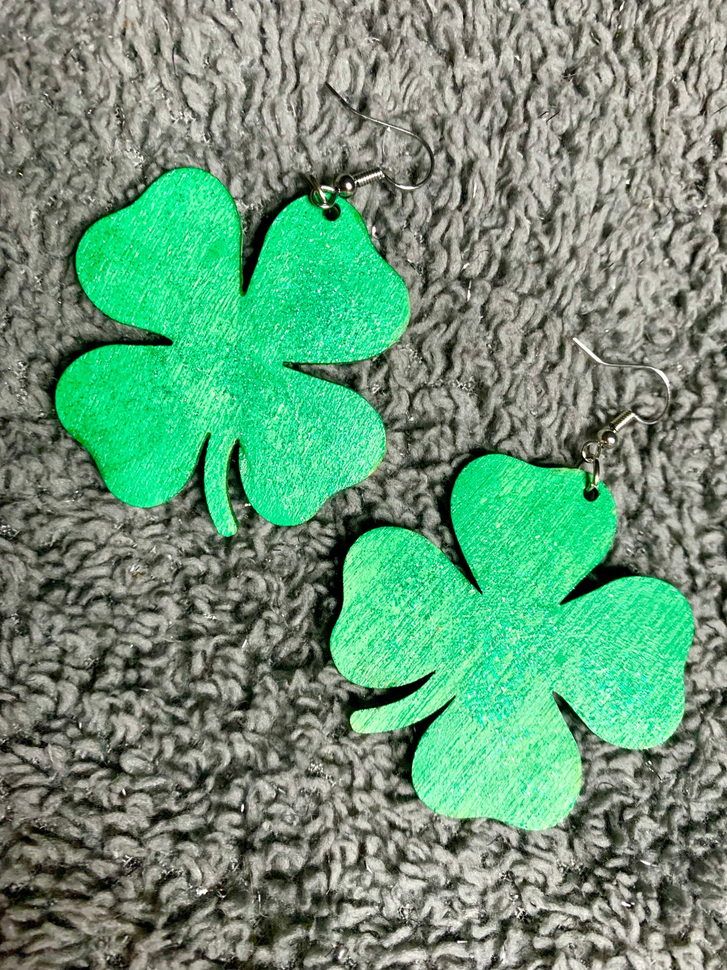Wood Shamrock Earrings - MixMatched Creations