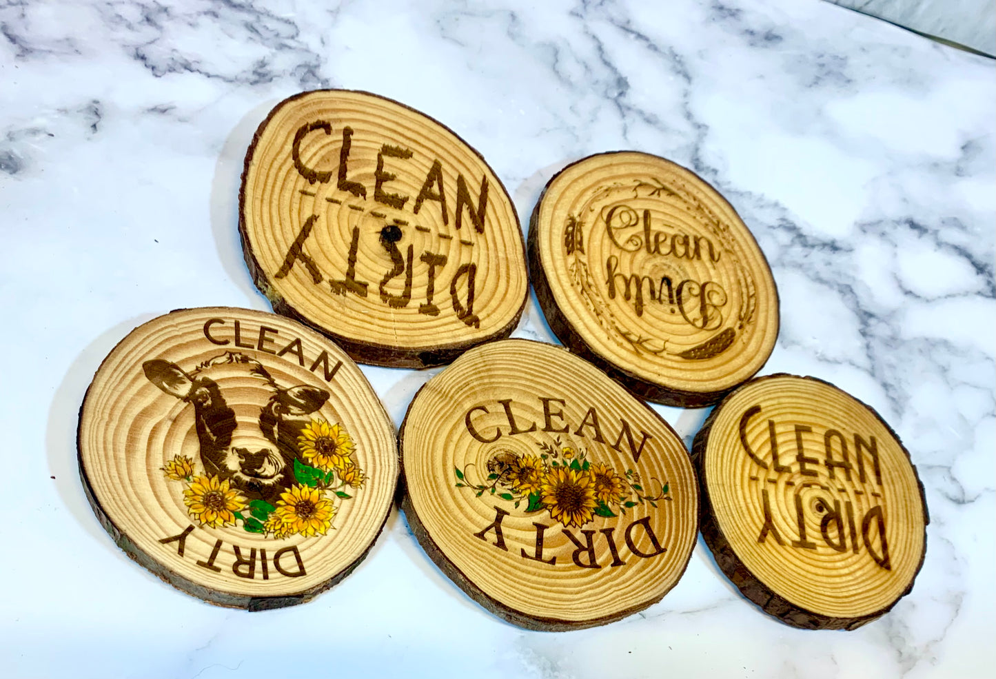 Dishwasher Live Edge Magnets Clean/Dirty - MixMatched Creations