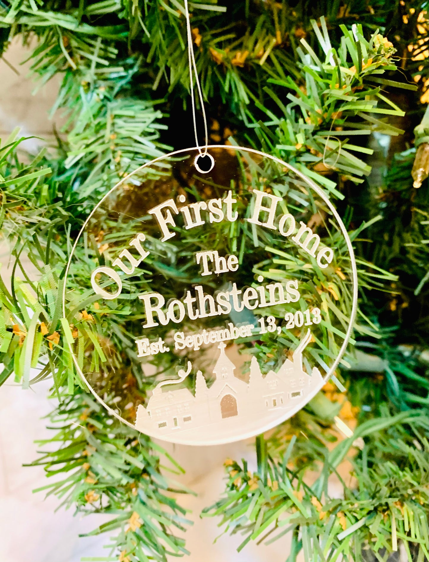 Our First Home Acrylic Christmas Ornament - MixMatched Creations