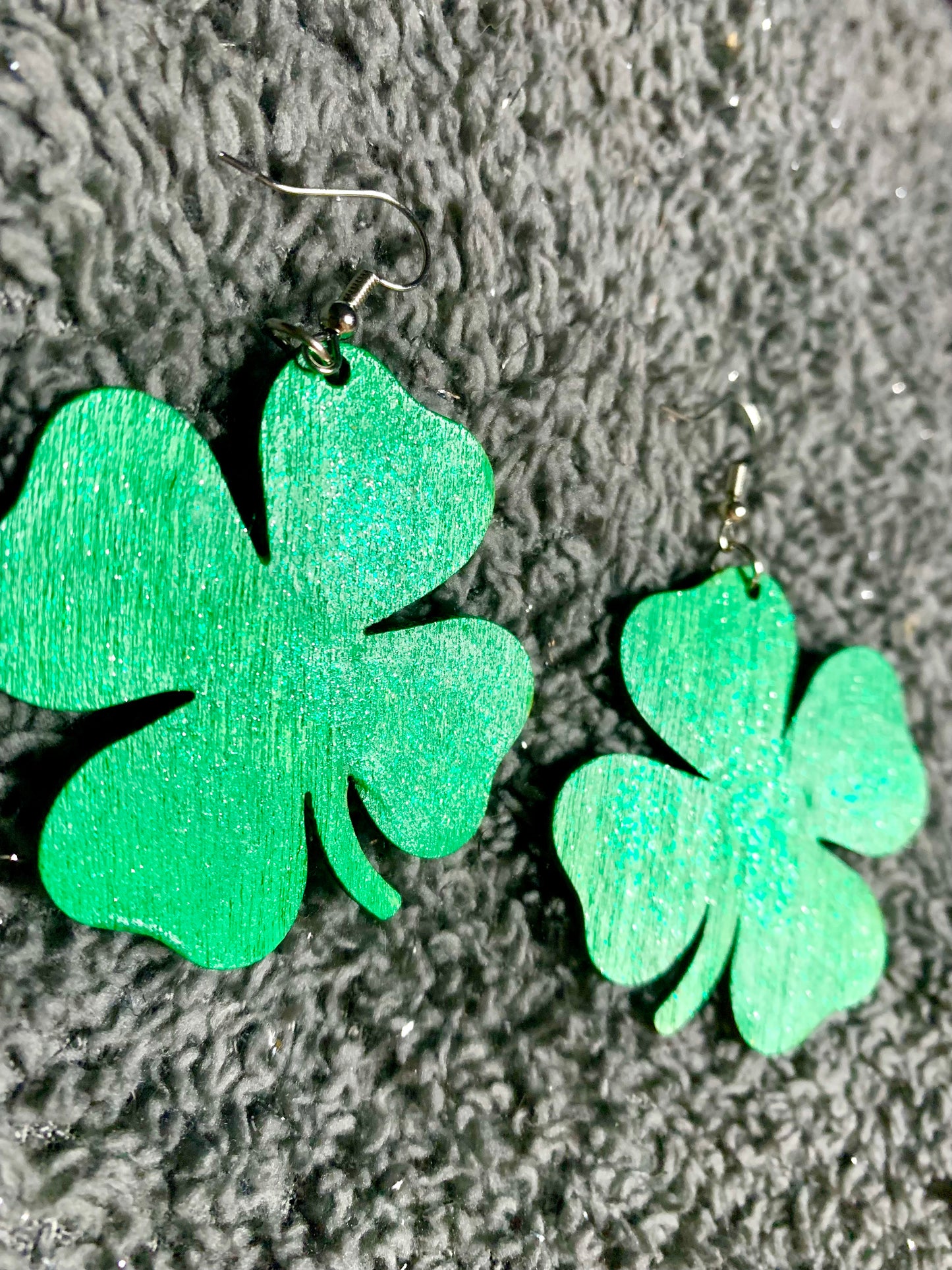 Wood Shamrock Earrings - MixMatched Creations