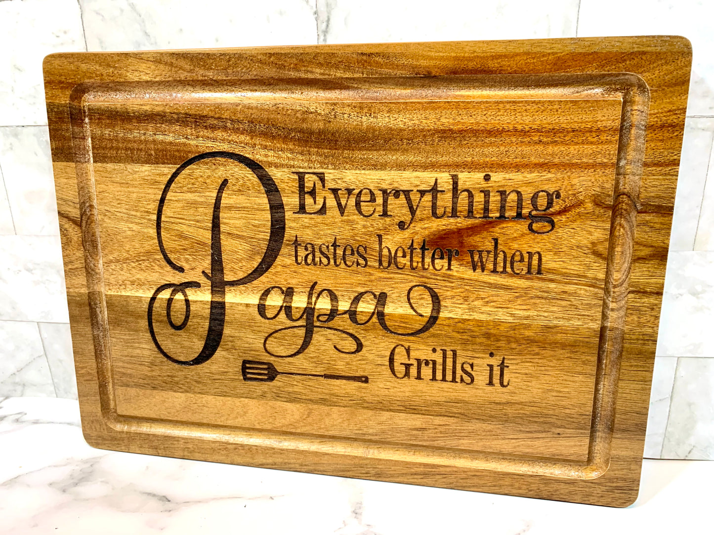 Everything Tastes Better When Grandpa Grills It Cutting Board