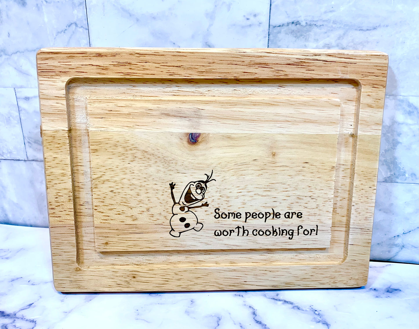 Some People Are Worth Cooking For Frozen Cutting Board/Olaf/Disney - MixMatched Creations