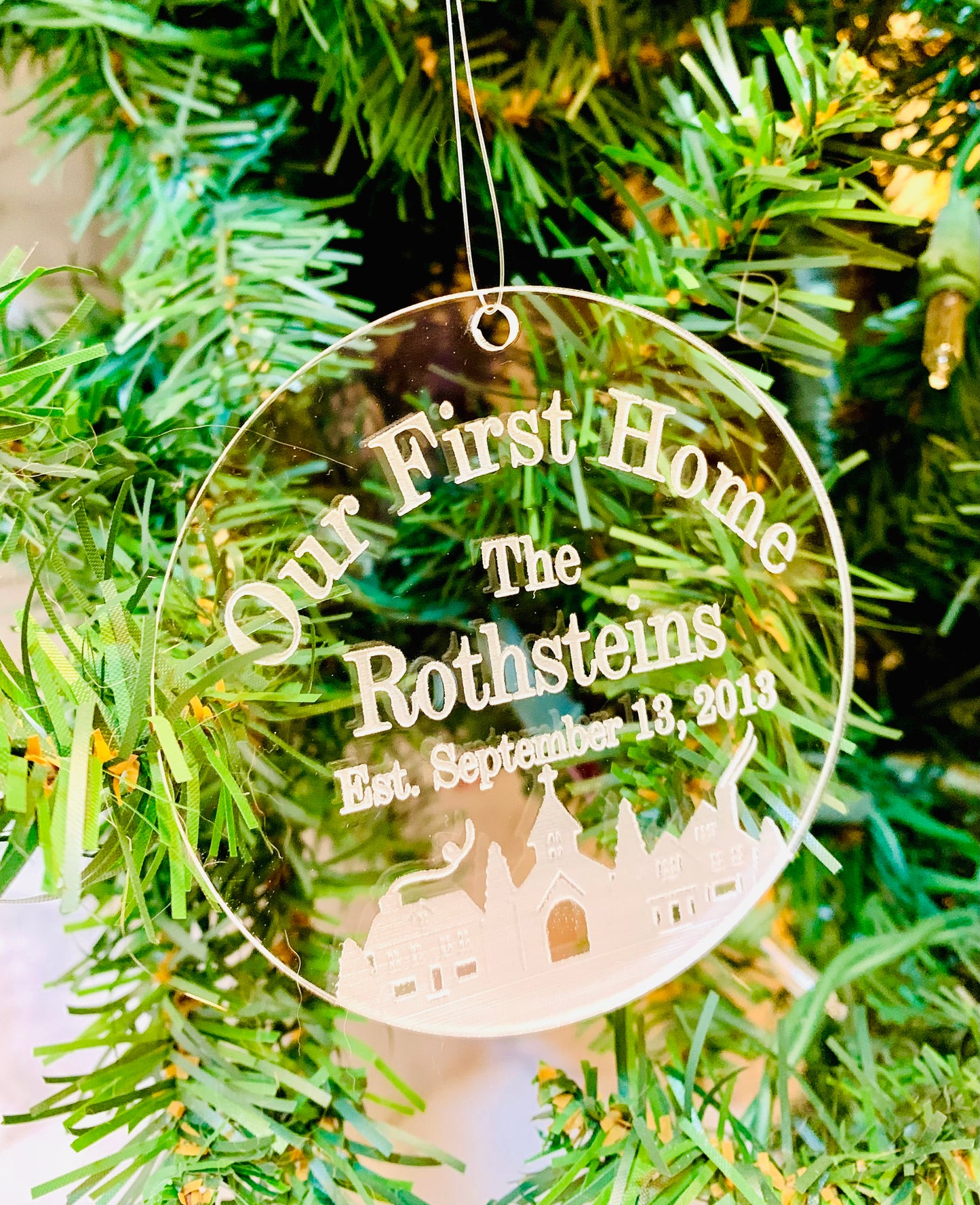 Our First Home Acrylic Christmas Ornament - MixMatched Creations