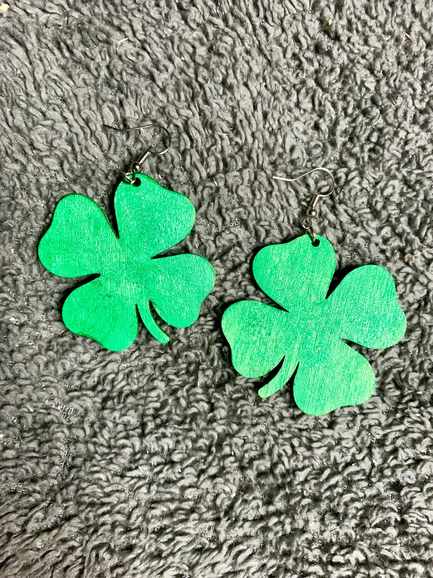 Wood Shamrock Earrings - MixMatched Creations