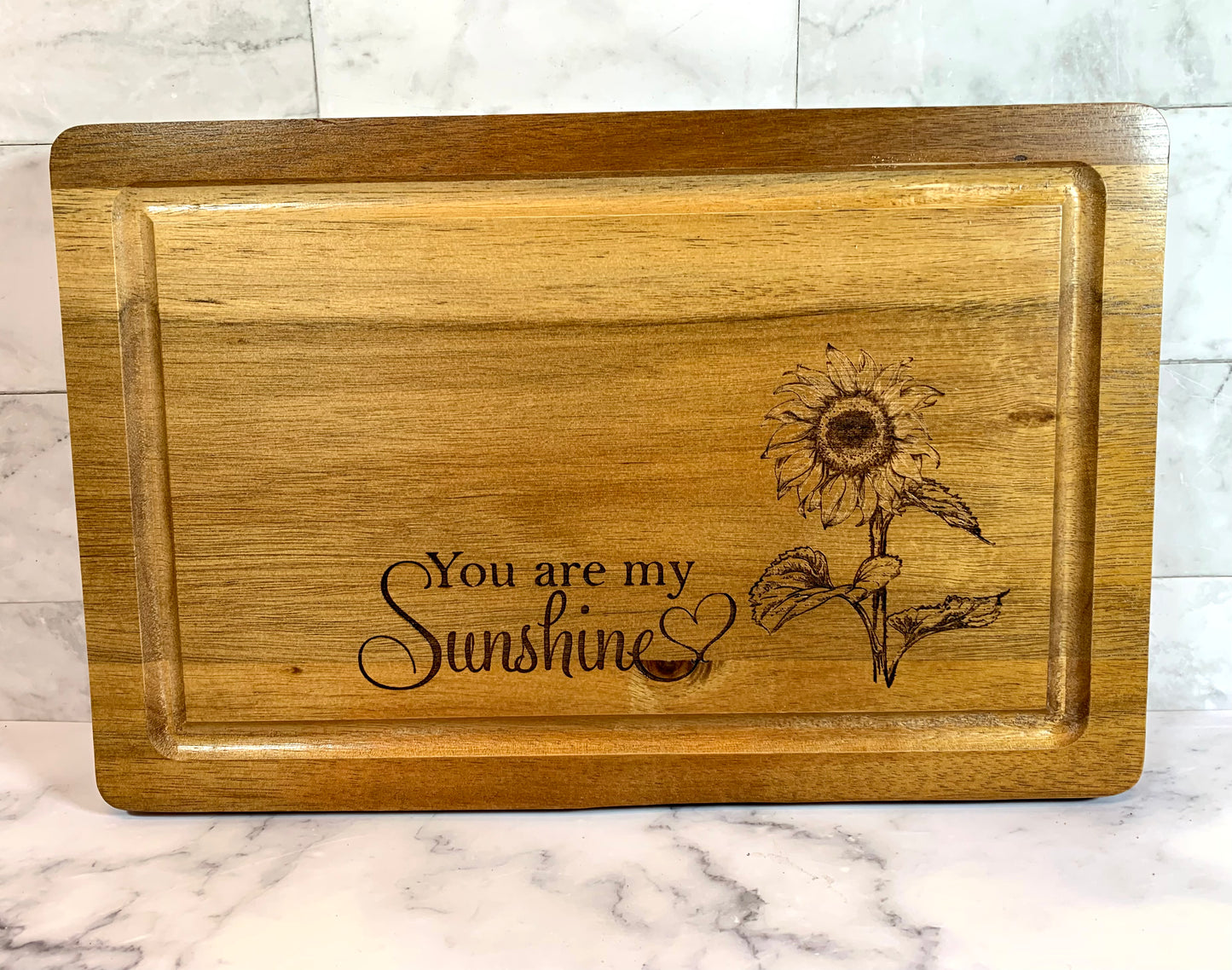 You Are My Sunshine Sunflower Cutting Board