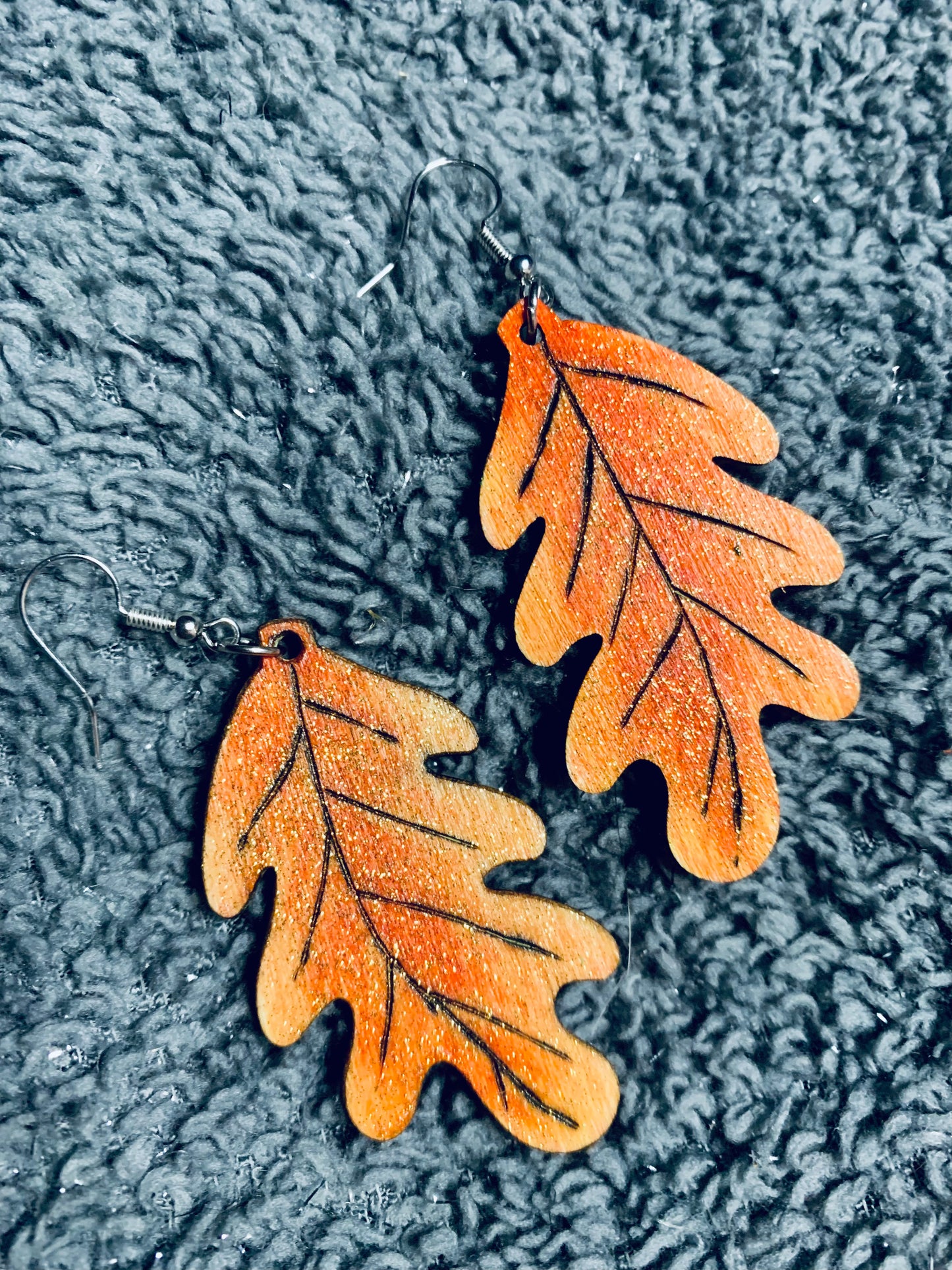 Wood Autumn Fall Leaf Earrings - MixMatched Creations