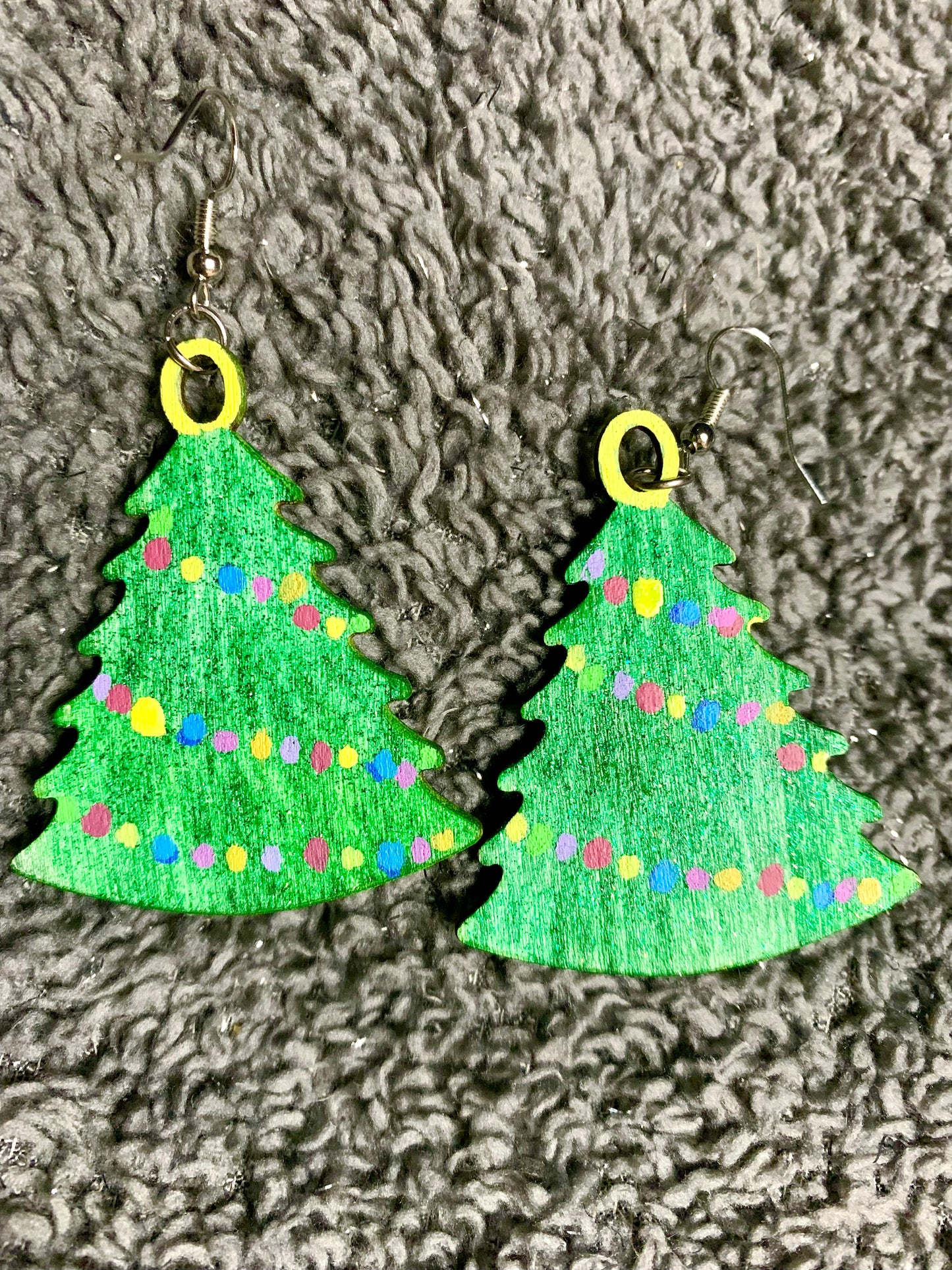 Wood Christmas Earrings