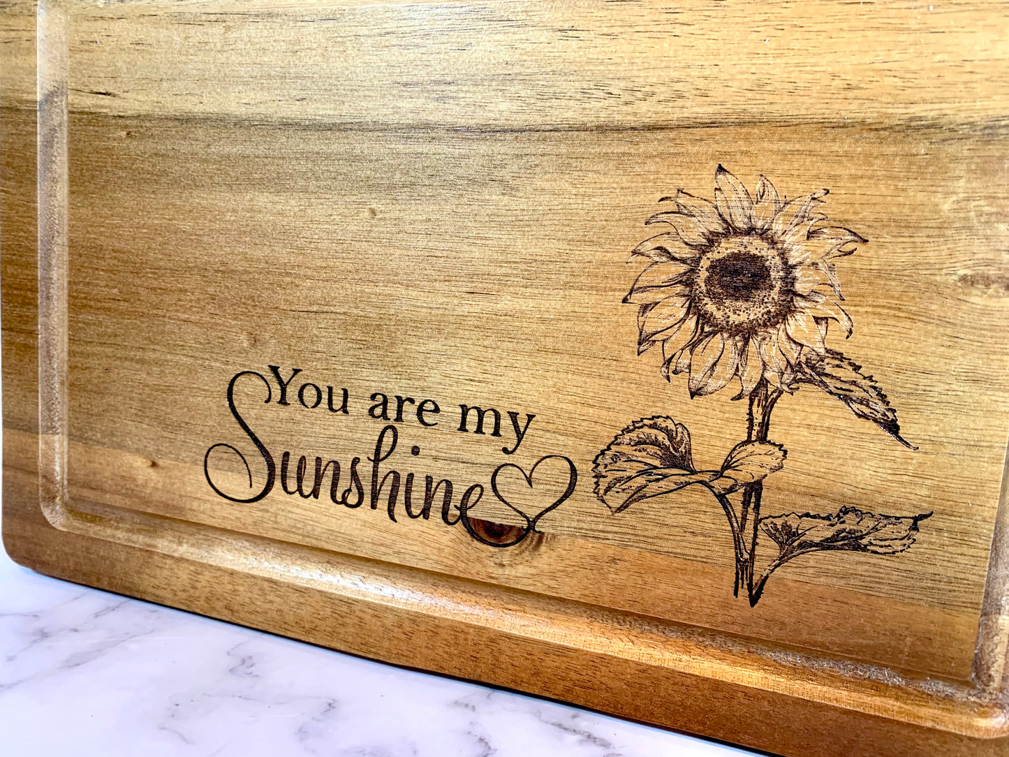 You Are My Sunshine Sunflower Cutting Board