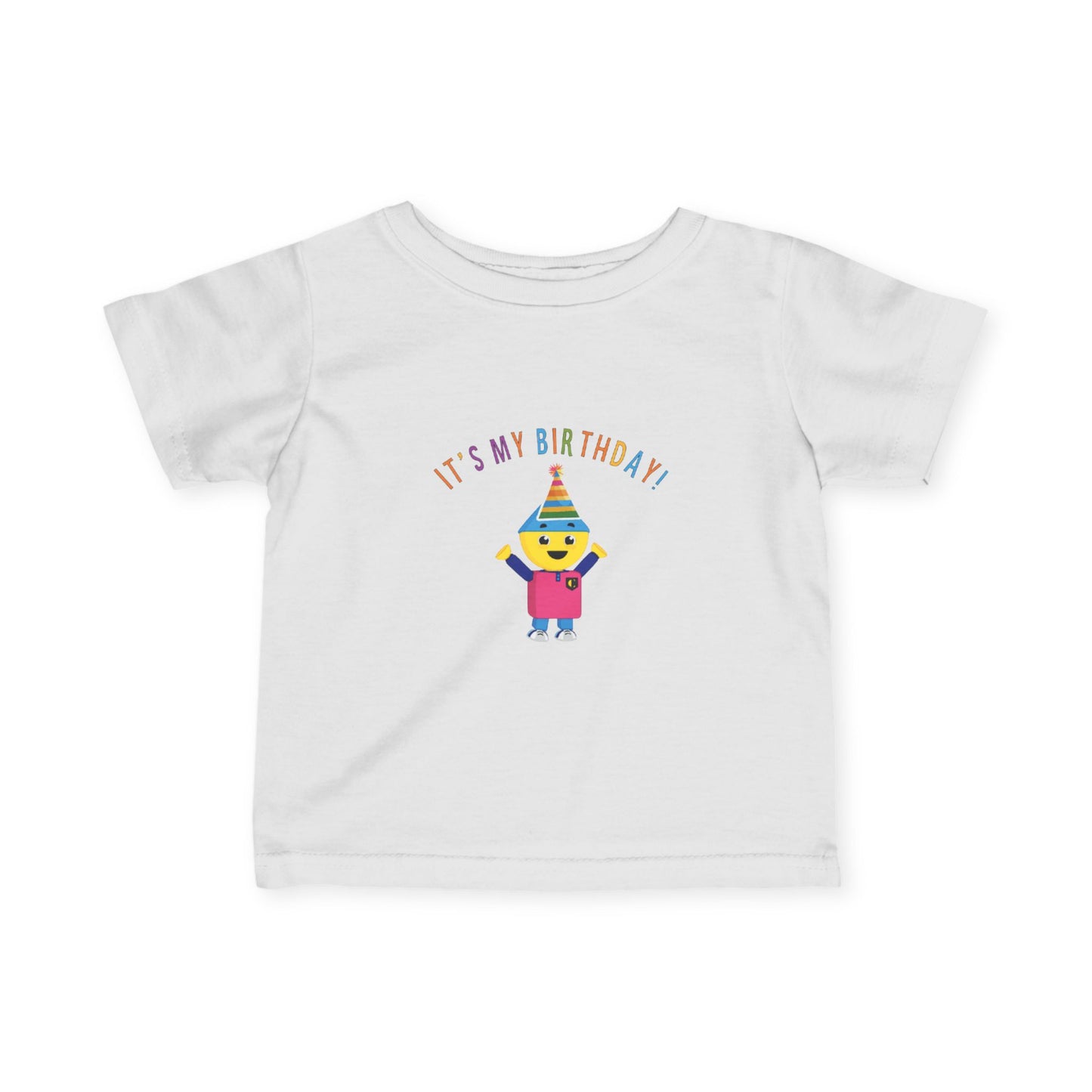 Charlie's Colorform City Infant Birthday Tee - "It's My Birthday" Party Hat Character