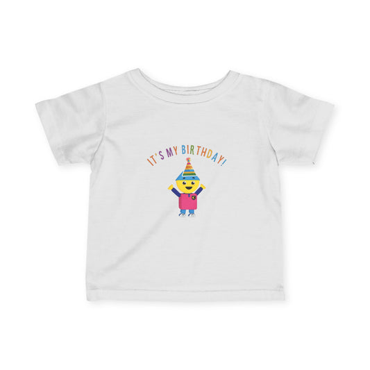 Charlie's Colorform City Infant Birthday Tee - "It's My Birthday" Party Hat Character