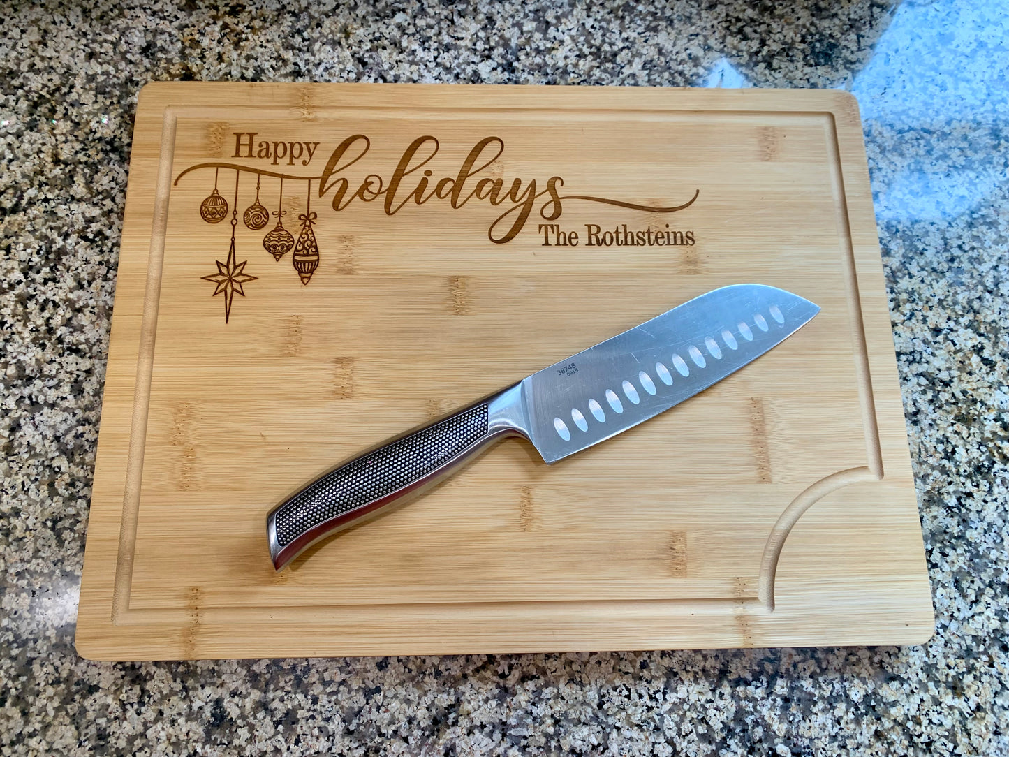 Happy Holidays Personalized Thanksgiving Christmas Cutting Board