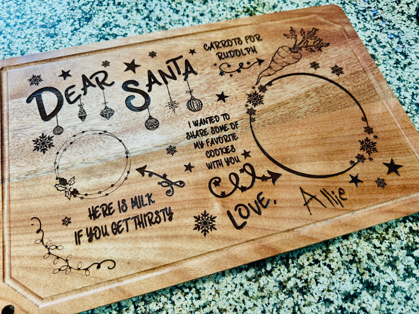 Dear Santa Cutting Board Wood Burning Class
