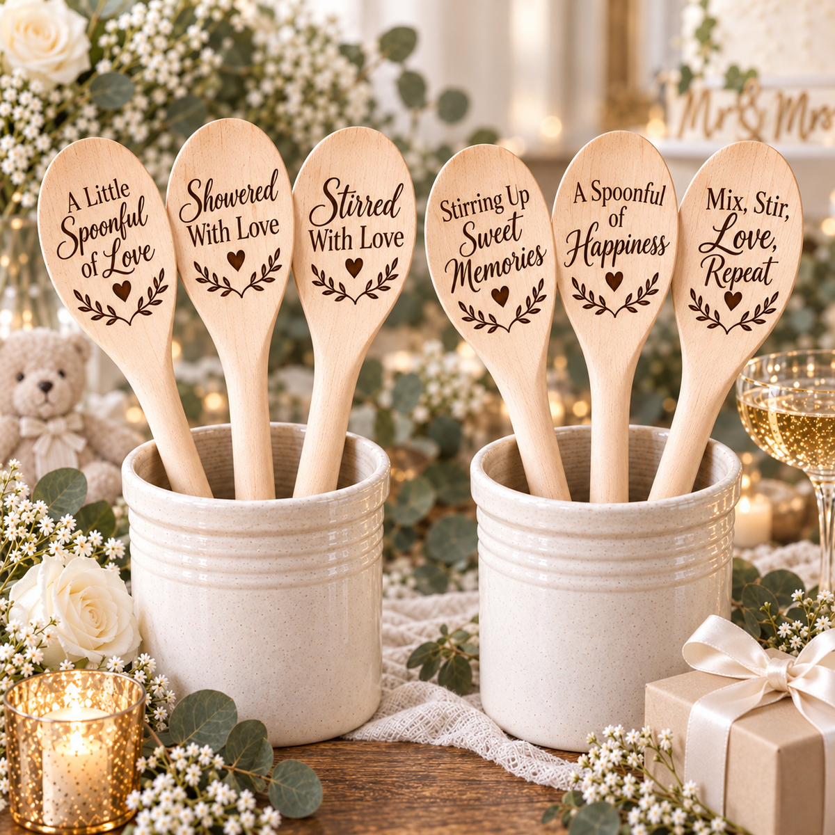 Personalized Wooden Spoon Favors – Baby Shower, Bridal Shower & Wedding Favors