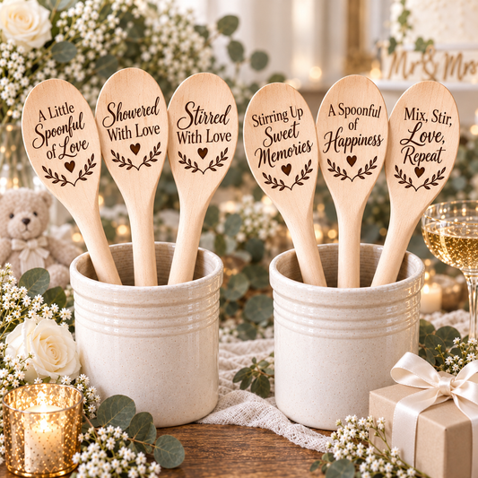 Personalized Wooden Spoon Favors – Baby Shower, Bridal Shower & Wedding Favors