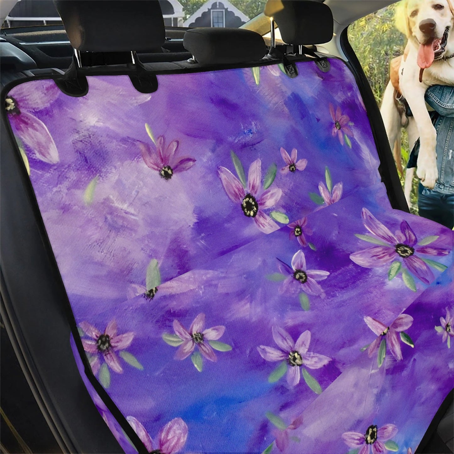 Purple Sunflower Pet Seat Cover