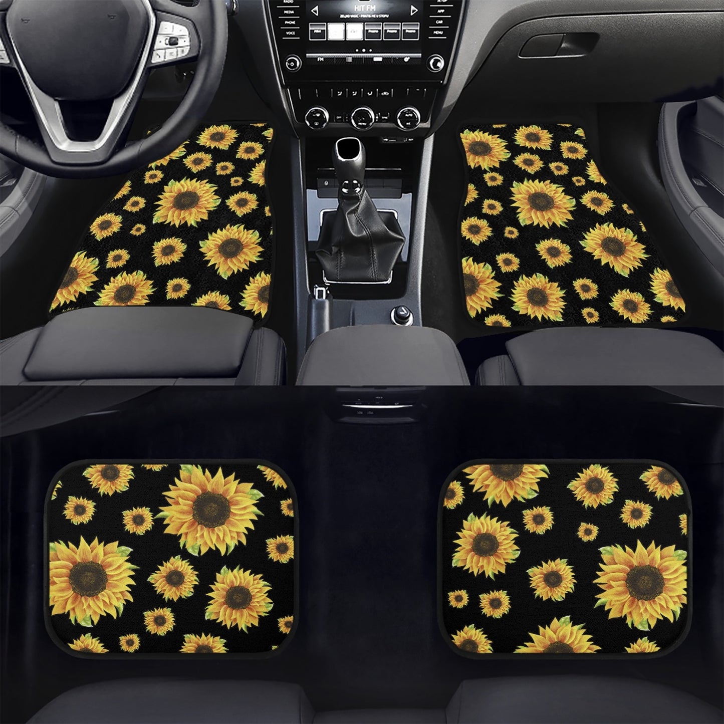 Sunflower Car Floor Mats - 4Pcs
